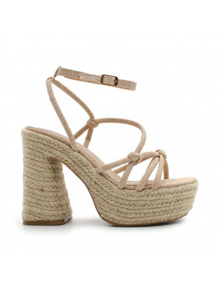Sandalias beige tacón