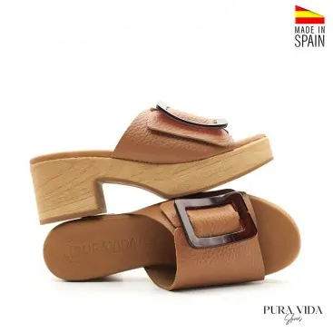 Sandalias mule piel