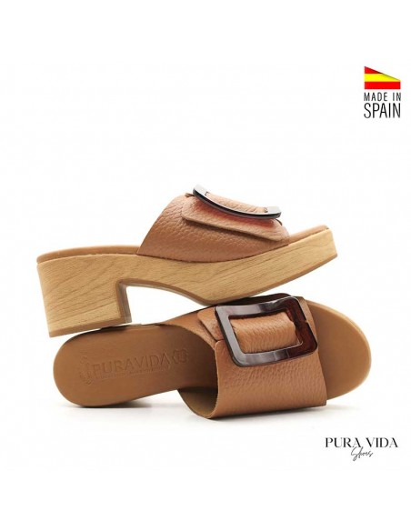 Sandalias mule piel