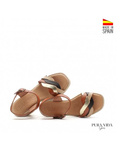 sandalia tacon plata gel