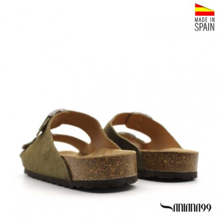 Sandalias con corcho y piel