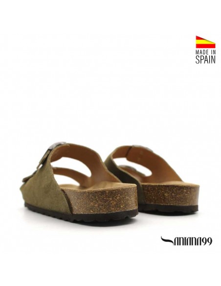 Sandalias con corcho y piel