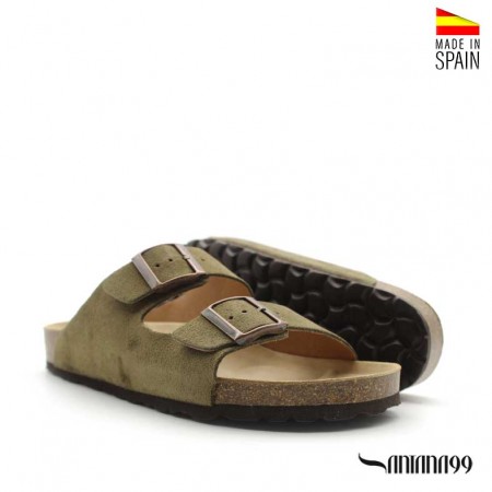 Sandalias bio con corcho caqui