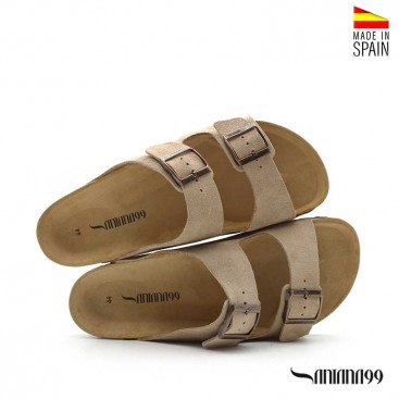 Sandalias corcho hombre beige