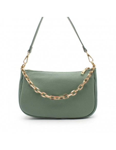 bolso bandolera piel verde