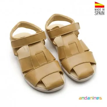 Sandalias respetuosas niño beige