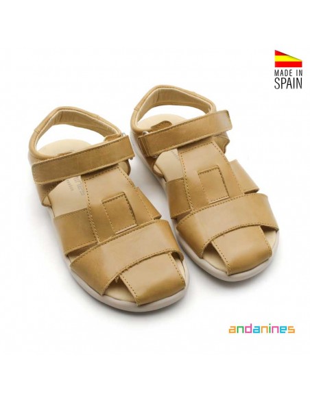 Sandalias respetuosas niño beige