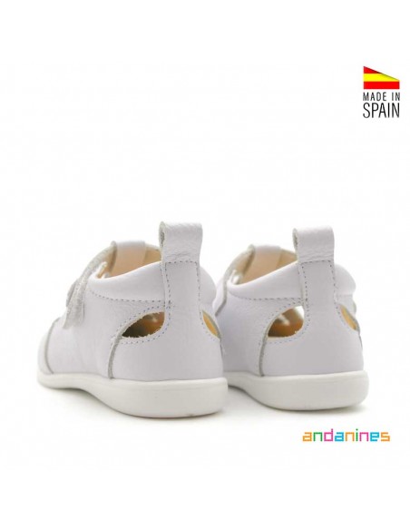 Sandalia blanca piel flexible