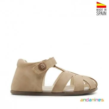 Cangrejera vegana taupe niña