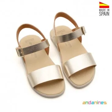 sandalias niña doradas