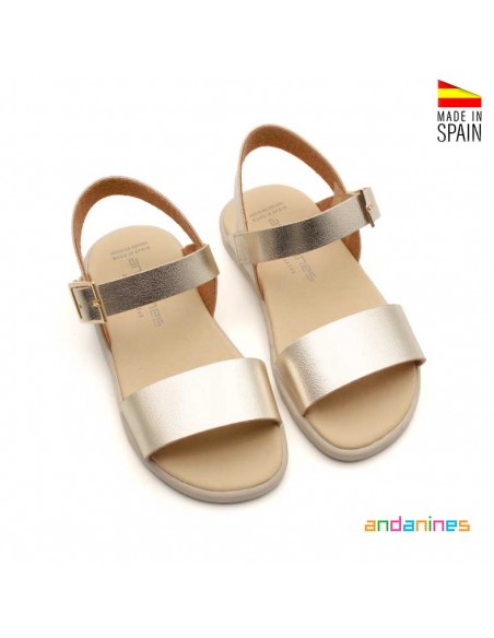 sandalias niña doradas