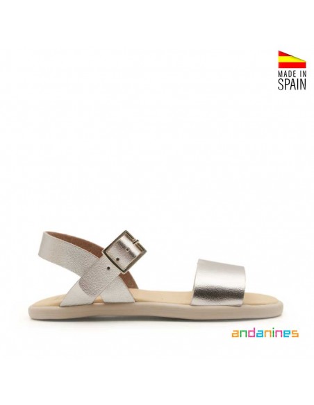 sandalias plateadas para niñas