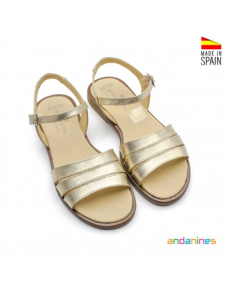 sandalias andanines doradas