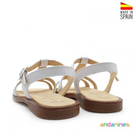 sandalias piel vestir blancas