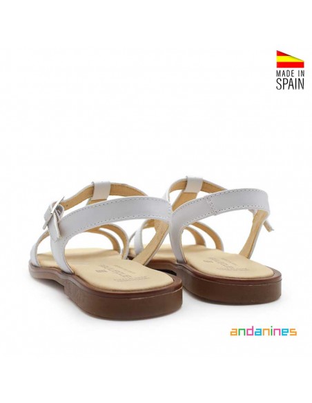 sandalias piel vestir blancas