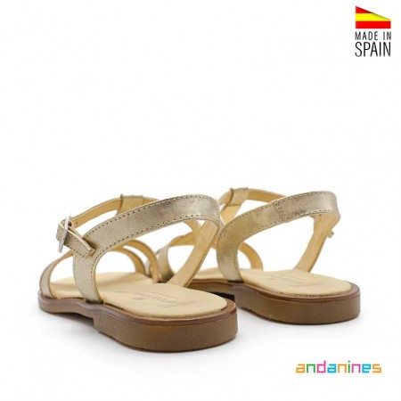 SANDALIA NIÑA PIEL DORADA