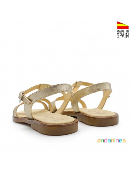 SANDALIA NIÑA PIEL DORADA