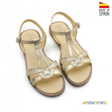 SANDALIA NIÑA PIEL METALIZADA