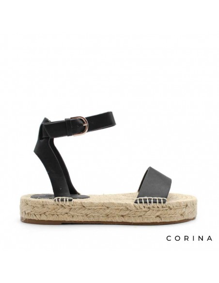 sandalias de plataforma negra