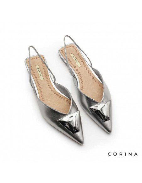 zapatos destalonados plateados