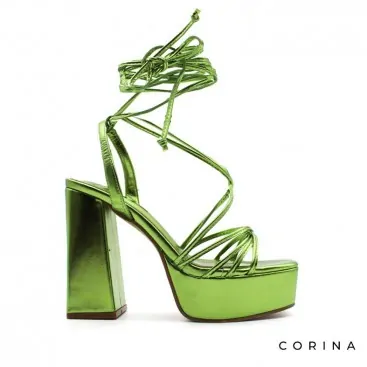 sandalias verdes metalizadas