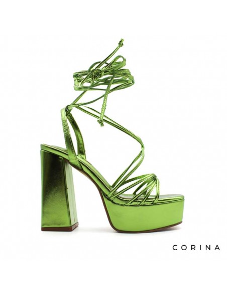 sandalias verdes metalizadas