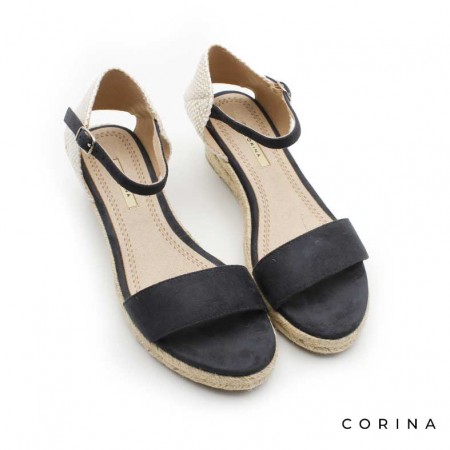 sandalias azul marino cuña