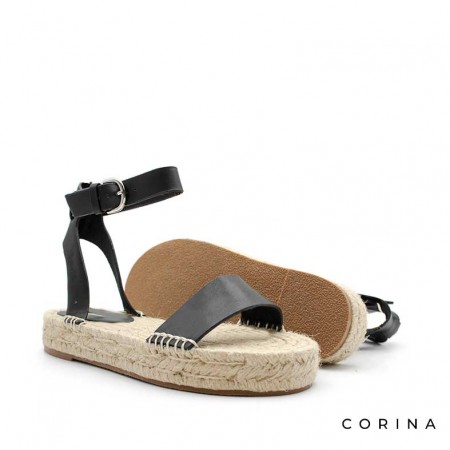 sandalia esparto negra