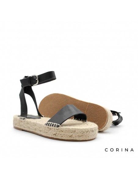 sandalia esparto negra