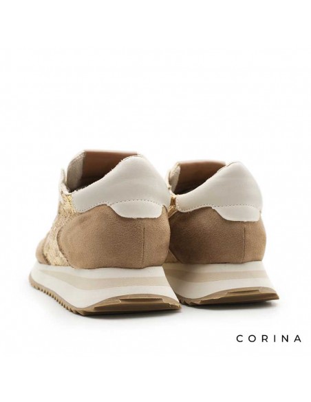 deportivas mujer doradas