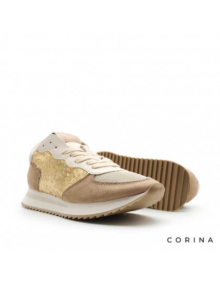 zapatillas doradas mujer