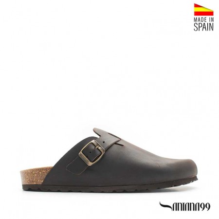 zueco piel hombre