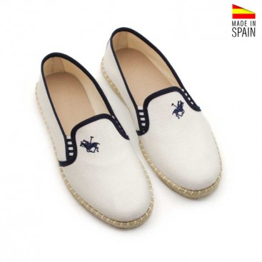 alpargatas blancas hombre casual con bordado lateral y diseño elegante