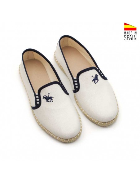 alpargatas blancas hombre casual con bordado lateral y diseño elegante