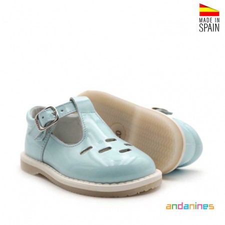 Zapatos niños piel azul