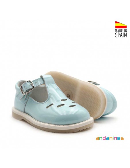 Zapatos niños piel azul