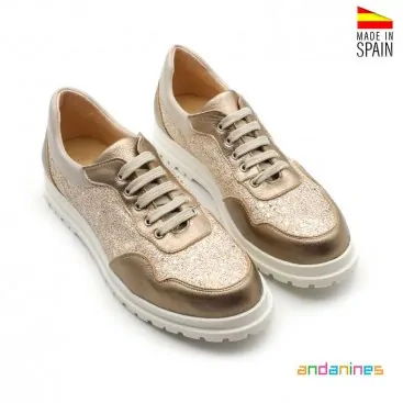 bambas glitter doradas