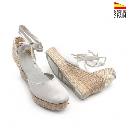 Esparteña gris de cuña y plataforma