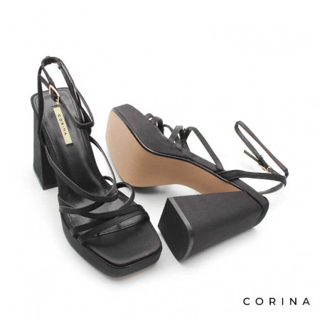 sandalias negras con tacon alto