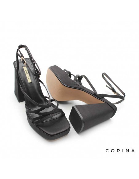 sandalias negras con tacon alto