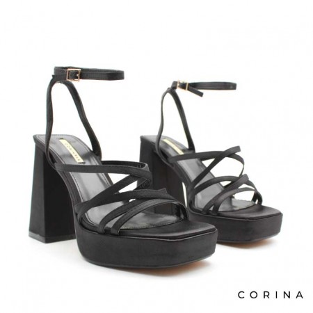 sandalias negras con plataforma y tacon