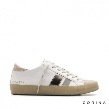 Zapatillas blancas con glitter mujer