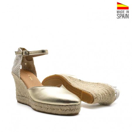 Alpargatas doradas mujer