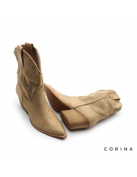 Botines Corina camel calados