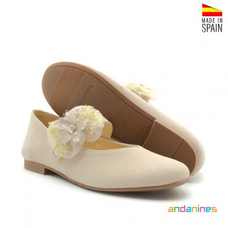 Merceditas de ante beige niña