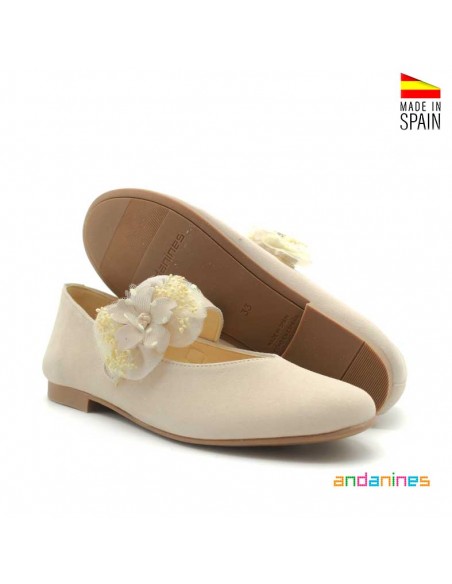 Merceditas de ante beige niña