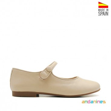 Merceditas beige niña sin hebilla