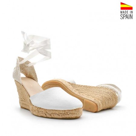 alpargatas cuero blancas