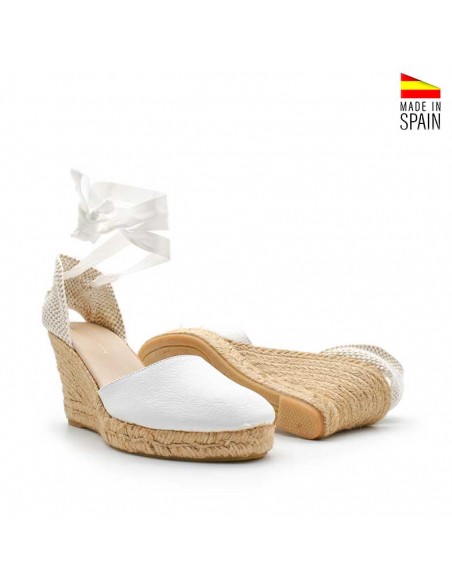 alpargatas cuero blancas