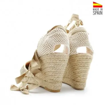alpargatas mujer rafia y piel